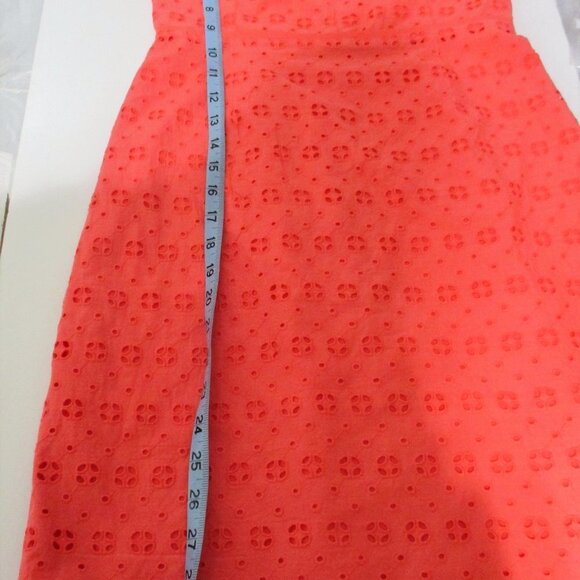 J. CREW CORAL STRAPLESS EYELET LACE DRESS NWT SZ 2 - Picture 5 of 11